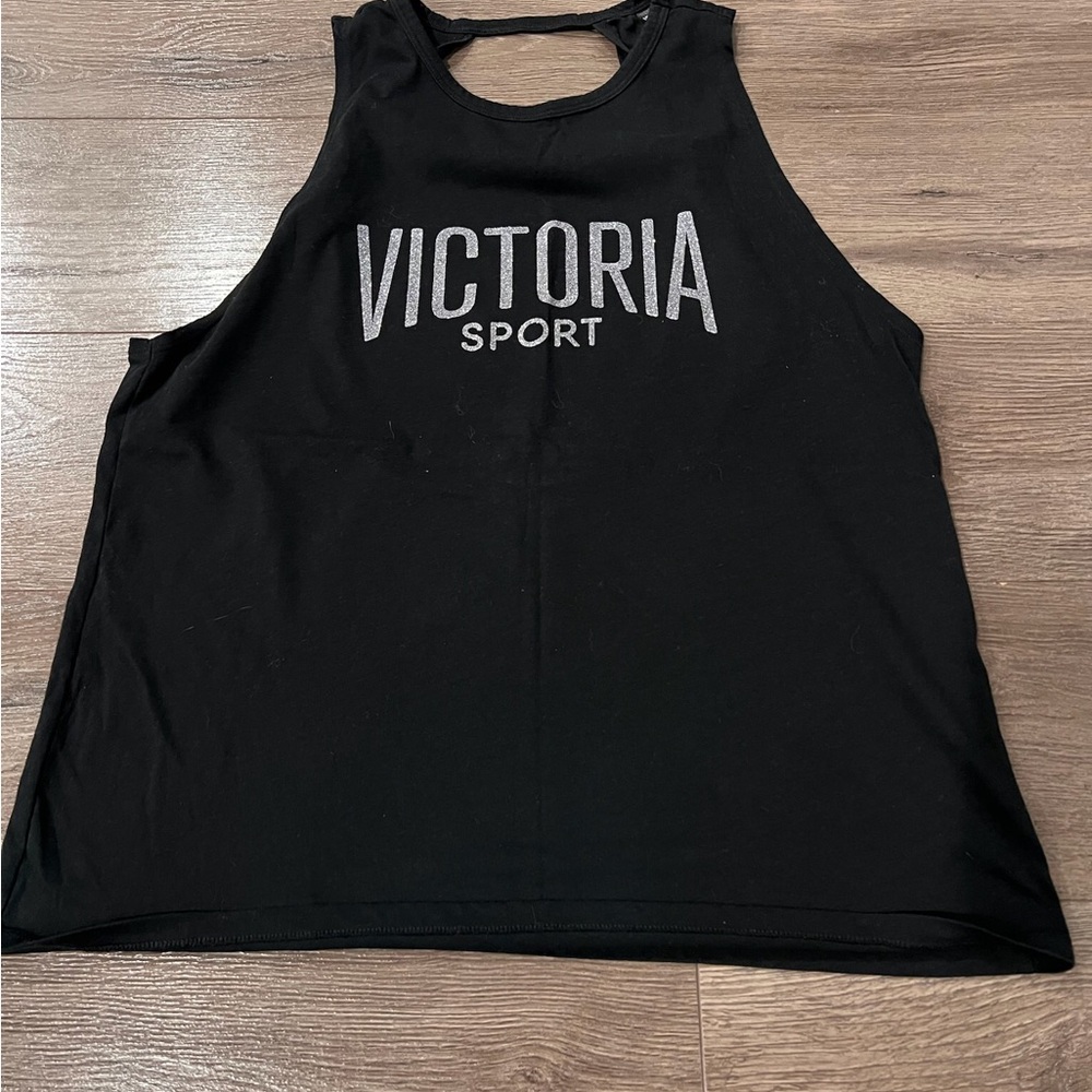 Victoria Secret Sport. Womens cut out back tank top. Black. Size M